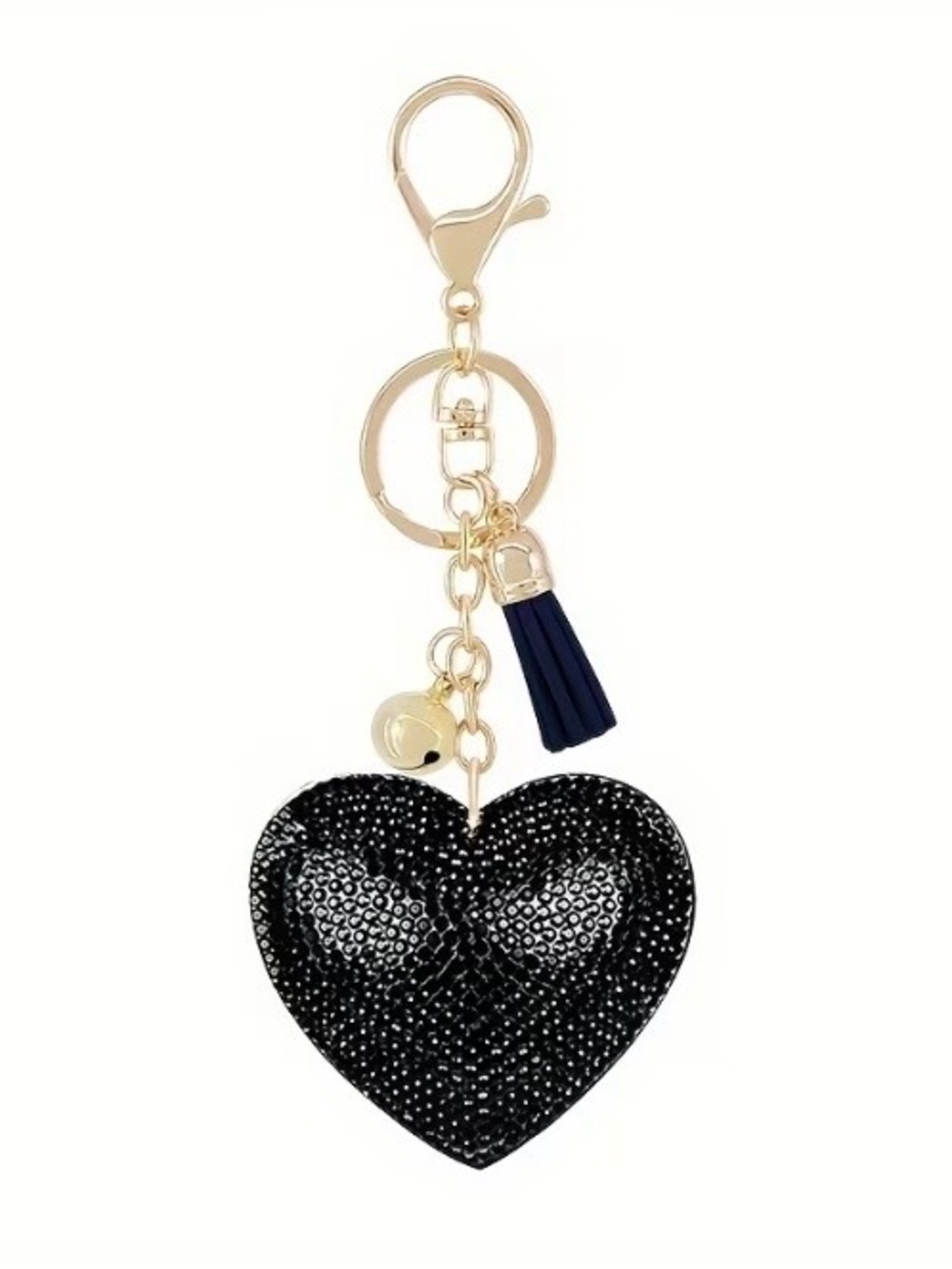 $34.00- Stunning Crystal Heart Tassel Bag Charm Keychain